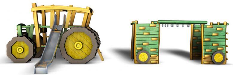 3D-Traktor-mit-Hänger