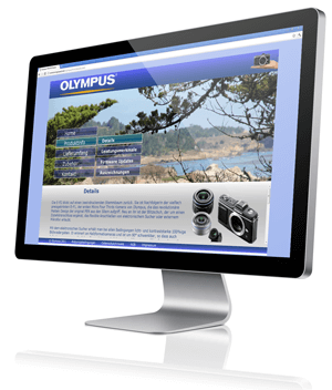 Website über die Systemkamera Olympus EP-2